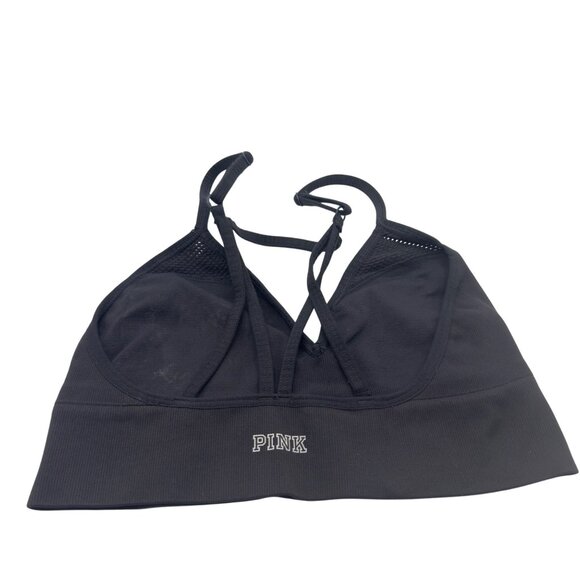 PINK Victorias Secret Size Small Strappy Gray Seamless Bralette Wirefree Stretch - Picture 3 of 5